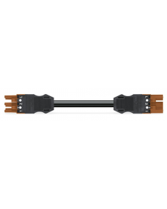pre-assembled interconnecting cable; Cca; Socket/plug; 3-pole; Cod. S; 3 m; 1,50 mm²; brown