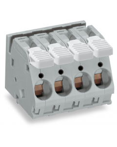PCB terminal block; lever; 16 mm²; Pin spacing 10 mm; 6-pole; CAGE CLAMP®; commoning option; 16,00 mm²; gray