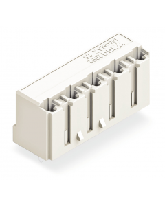 THT female header; 0.4 x 1.3 mm solder pin; straight; Pin spacing 7.5 mm; 3-pole; light gray