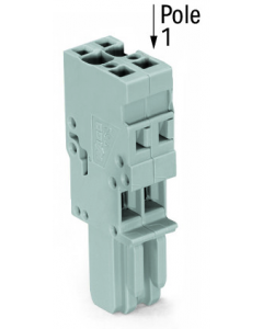 1-conductor female plug; 4 mm²; 2-pole; 4,00 mm²; gray