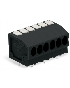 THR PCB terminal block; push-button; 1.5 mm²; Pin spacing 3.5 mm; 8-pole; Push-in CAGE CLAMP®; 1,50 mm²; black