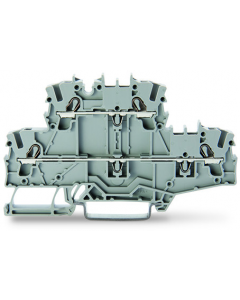 Double-deck terminal block; Through/through terminal block; L/N; without marker carrier; suitable for Ex e II applications; Blue conductor entry upper deck; for DIN-rail 35 x 15 and 35 x 7.5; 2.5 mm²; Push-in CAGE CLAMP®; 2,50 mm²; gray