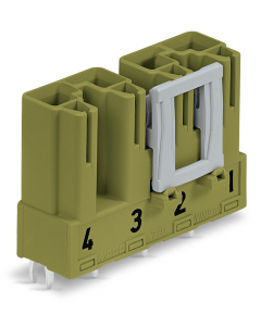 Plug for PCBs; straight; 4-pole; Cod. B; light green