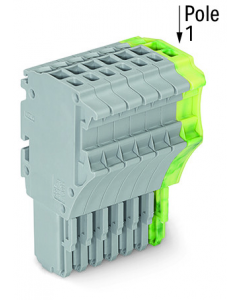 1-conductor female plug; 1.5 mm²; 8-pole; 1,50 mm²; gray, green-yellow