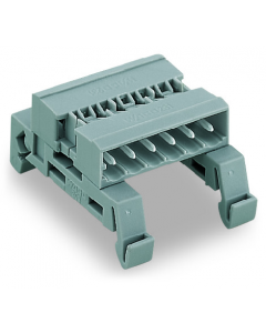 Double pin header; DIN-35 rail mounting; 20-pole; Pin spacing 5 mm; gray