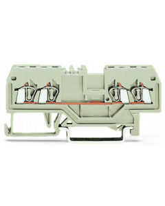 4-conductor through terminal block; 1.5 mm²; suitable for Ex e II applications; center marking; for DIN-rail 35 x 15 and 35 x 7.5; CAGE CLAMP®; 1,50 mm²; light gray