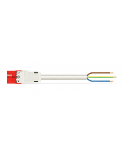 pre-assembled connecting cable; Eca; Plug/open-ended; 3-pole; Cod. P; H05VV-F 3G 2.5 mm²; 1 m; 2,50 mm²; red