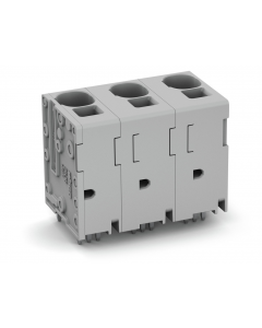 PCB terminal block; Pin spacing 15 mm; double pinning; 3-pole; Push-in CAGE CLAMP®; gray