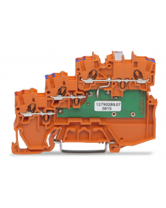TOPJOB® S sensor LED terminal block; green LED; internally commoned; 2-pole; rail mount; 3-conductor; 7 mm wide; orange