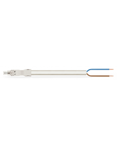 pre-assembled connecting cable; Eca; Socket/open-ended; 2-pole; Cod. A; H05VV-F 2 x 1.0 mm²; 4m; 1,00 mm²; white