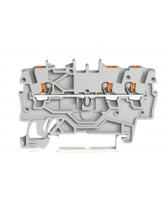TOPJOB®S feedthrough terminal block with Push-buttons; rail mount; 3-conductor; 3.5 mm wide; gray