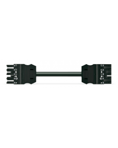 pre-assembled interconnecting cable; Eca; Socket/plug; 5-pole; Cod. A; H05VV-F 5G 1.5 mm²; 2 m; 1,50 mm²; black