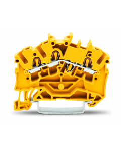 TOPJOB®S feedthrough terminal block; angled profile; rail mount; 3-conductor; 5.2 mm wide; yellow