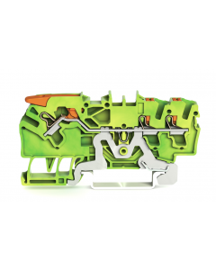TOPJOB®S ground terminal block with Lever and Push-buttons; rail mount; 3-conductor; 5.2 mm wide; green-yellow