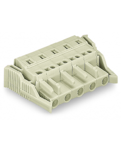 1-conductor female plug; 100% protected against mismating; Locking lever; 2.5 mm²; Pin spacing 7.5 mm; 6-pole; 2,50 mm²; light gray