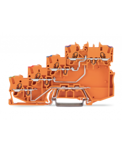 TOPJOB®S sensor terminal block; 2-pole; with ground connection; internally commoned; rail mount; 4-conductor; 7 mm wide; orange