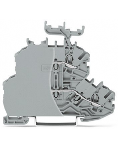 TOPJOB®S double-deck terminal block; through/through (L/N); with gray separator; with marker carrier; rail mount; 2-conductor; 4.2 mm wide; gray