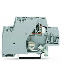Terminal block with gas-filled surge arrester and end plate; with direct connection to DIN rail; 24 VAC/VDC