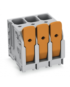 PCB terminal block; lever; Pin spacing 10 mm; W pinning; 3-pole; Push-in CAGE CLAMP®; gray