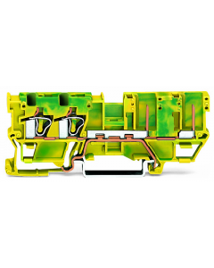2-conductor/2-pin ground carrier terminal block; for DIN-rail 35 x 15 and 35 x 7.5; 4 mm²; CAGE CLAMP®; 4,00 mm²; green-yellow