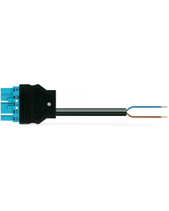pre-assembled connecting cable; Eca; Plug/open-ended; 5-pole; Cod. I; H05VV-F 2 x 1.5 mm²; 4m; 1,50 mm²; blue