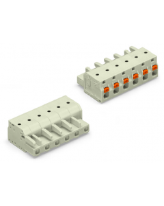 1-conductor female plug; 100% protected against mismating; push-button; 2.5 mm²; Pin spacing 7.5 mm; 12-pole; 2,50 mm²; light gray