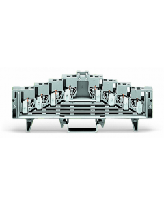 4-level terminal block for matrix patching; without locking clips; one potential per level; with 2.3 mm Ø test port; marking: a-b-c-d--d-c-b-a; for 35 x 7.5 mounting rail; 1,50 mm²; gray