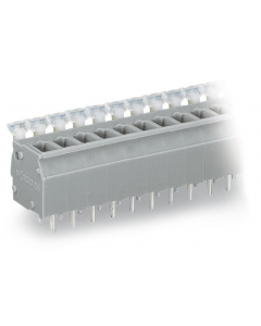 PCB terminal block; push-button; 2.5 mm²; Pin spacing 5/5.08 mm; 4-pole; suitable for Ex-e applications; CAGE CLAMP®; commoning option; 2,50 mm²; light gray
