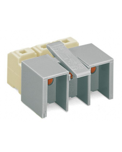 Power supply connector; without push-buttons; without snap-in mounting feet; without ground contact; 5-pole; 0,75 mm²; white/gray