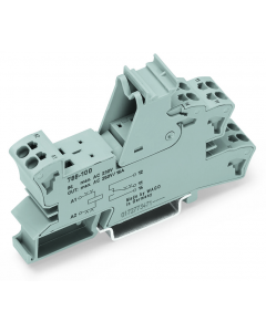 Relay socket; 2 changeover contacts; for 15 mm basic relays; gray