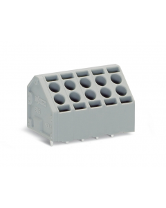 2-conductor PCB terminal block; 1.5 mm²; Pin spacing 5 mm; 3-pole; Push-in CAGE CLAMP®; 1,50 mm²; gray