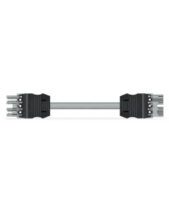pre-assembled interconnecting cable; Eca; Socket/plug; 4-pole; Cod. B; Control cable 4 x 1.5 mm²; 5 m; 1,50 mm²; gray