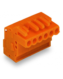 1-conductor female plug; angled; 2.5 mm²; Pin spacing 5.08 mm; 22-pole; 2,50 mm²; orange