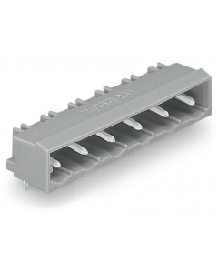 THT male header; 1.0 x 1.0 mm solder pin; angled; Pin spacing 7.5 mm; 16-pole; gray