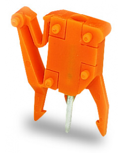Test plug adapter; suitable for 255, 256, 257 Series PCB terminal blocks; 1-pole; Pin spacing 7.62 mm / 0.3 in; orange