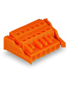 1-conductor female plug; Locking lever; Strain relief plate; direct marking; 2.5 mm²; Pin spacing 5.08 mm; 11-pole; 2,50 mm²; orange