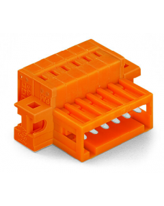 1-conductor male connector; 100% protected against mismating; clamping collar; Strain relief plate; 1.5 mm²; Pin spacing 3.81 mm; 16-pole; 1,50 mm²; orange