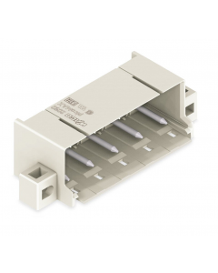 THT male header; 1.4 mm Ø solder pin; angled; clamping collar; Pin spacing 7.5 mm; 3-pole; light gray