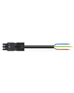 pre-assembled connecting cable; Eca; Socket/open-ended; 3-pole; Cod. A; H05Z1Z1-F 3G 2.5 mm²; 7 m; 2,50 mm²; white