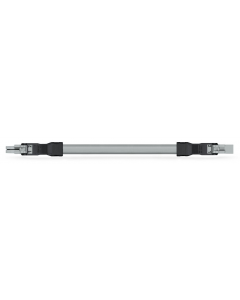 pre-assembled interconnecting cable; Eca; Socket/plug; 2-pole; Cod. B; Control cable 2 x 1.0 mm²; 6 m; 1,00 mm²; gray