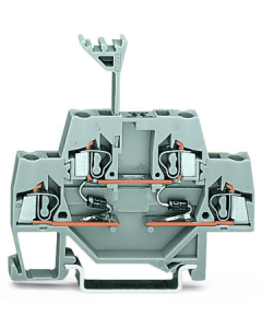 Component terminal block; double-deck; with 2 diodes 1N4007; Top anode; for DIN-rail 35 x 15 and 35 x 7.5; 2.5 mm²; CAGE CLAMP®; 2,50 mm²; gray