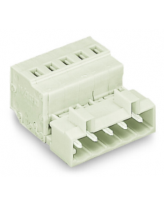 1-conductor male connector; 100% protected against mismating; 2.5 mm²; Pin spacing 5 mm; 4-pole; 2,50 mm²; light gray