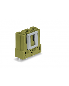 Plug for PCBs; straight; 3-pole; Cod. B; light green