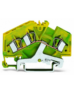 3-conductor ground terminal block; 4 mm²; suitable for Ex e II applications; center marking; for DIN-rail 35 x 15 and 35 x 7.5; CAGE CLAMP®; 4,00 mm²; green-yellow