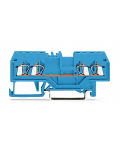 4-conductor through terminal block; 1.5 mm²; suitable for Ex i applications; center marking; for DIN-rail 35 x 15 and 35 x 7.5; CAGE CLAMP®; 1,50 mm²; blue