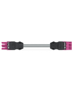 pre-assembled interconnecting cable; Eca; Socket/plug; 3-pole; Cod. B; 4m; 1,00 mm²; pink