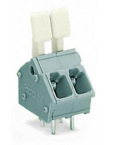 PCB terminal block; finger-operated levers; 2.5 mm²; Pin spacing 5/5.08 mm; 9-pole; CAGE CLAMP®; commoning option; 2,50 mm²; gray