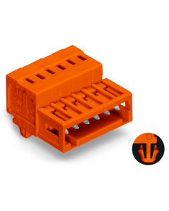 1-conductor male connector; 100% protected against mismating; Snap-in mounting feet; 1.5 mm²; Pin spacing 3.81 mm; 20-pole; 1,50 mm²; orange