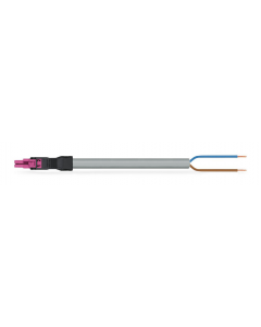 pre-assembled connecting cable; Eca; Socket/open-ended; 2-pole; Cod. B; Control cable 2 x 1.0 mm²; 8 m; 1,00 mm²; pink