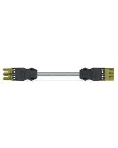 pre-assembled interconnecting cable; B2ca; Socket/plug; 3-pole; Cod. B; 1 m; 1,00 mm²; light green